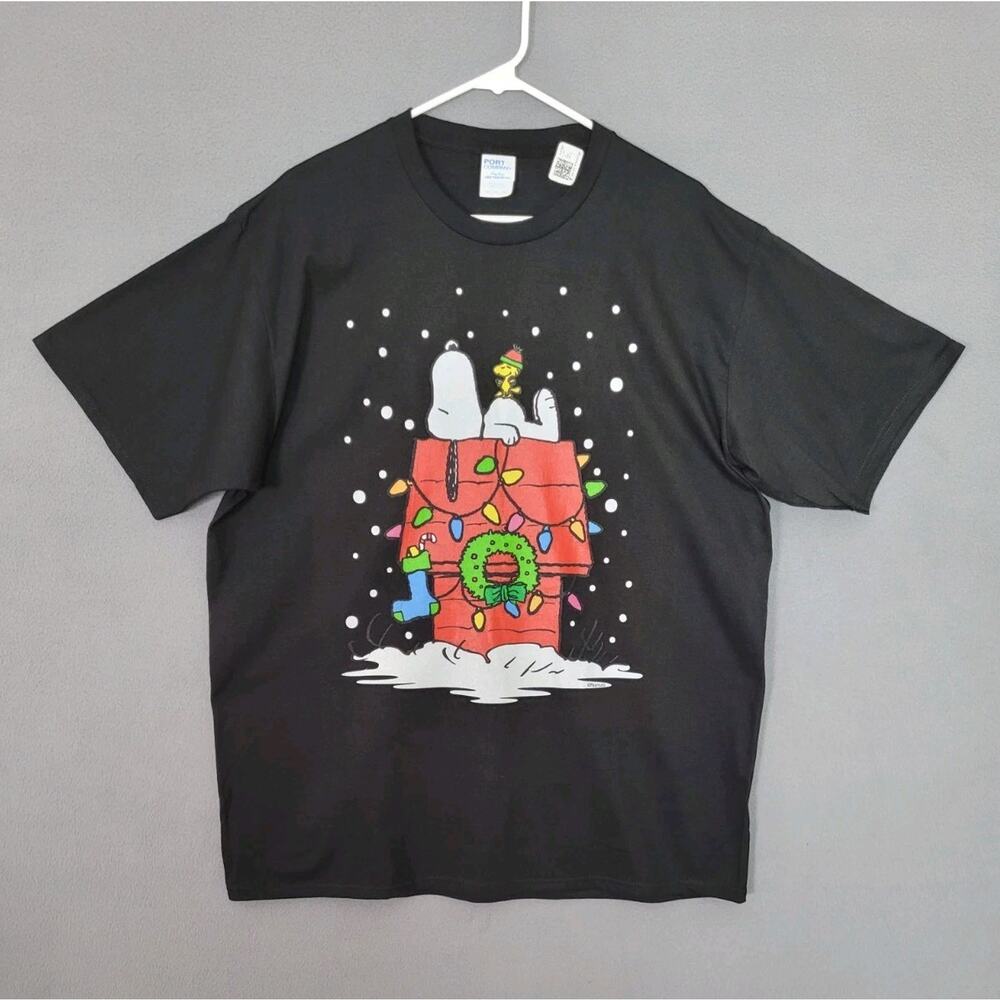 Peanuts Holiday Snoopy and Woodstock Stocking T-Shirt Size XL